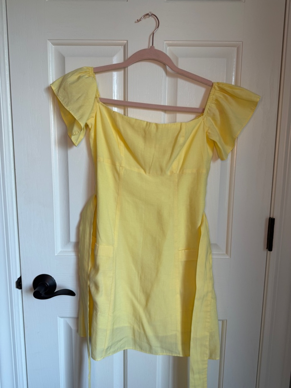 Zara Yellow Off-Shoulder Mini Dress